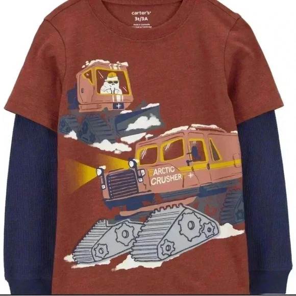 Baby Snow Plow Layered-Look Tee Size 5T & 3T - Picture 1 of 4